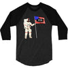 Astronaut Celebrating Independence  Day at 1776 3/4 Sleeve Shirt