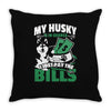 my husky is in charge! Throw Pillow