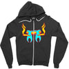 high tooths with joint Zipper Hoodie