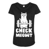 gym cat workout Maternity Scoop Neck T-shirt