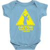 caution shapes being thrown printed Baby Onesie
