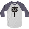 grumpy hipster cat 3/4 Sleeve Shirt