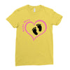 Baby Girl with Heart Any Name Customized Ladies Fitted T-Shirt