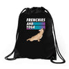 frenchies and yoga Drawstring Bags