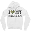 i love my soldier regular camouflage Zipper Hoodie