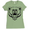 angry bear head Ladies Fitted T-Shirt