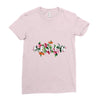 Femen with Flowers Ladies Fitted T-Shirt