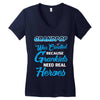 Grandpop Was Created because Grankids Need Real Heroes Women's V-Neck T-Shirt