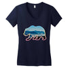 wild bear Women's V-Neck T-Shirt