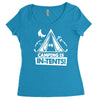white ink camping is in tents funny Women's Triblend Scoop T-shirt