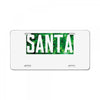 santa green glitter License Plate