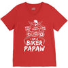 You Cant Scare Me I am Biker Papaw V-Neck Tee