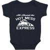 all aboard hot mess express train Baby Bodysuit