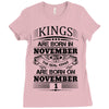 Real Kings Are Born On November 1 Ladies Fitted T-Shirt