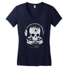 astronaut skull Women's V-Neck T-Shirt