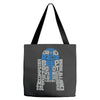 r2d2 typography Tote Bags