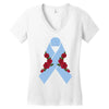 stomach cancer ribbon and rose Women's V-Neck T-Shirt