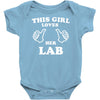 this girl loves her lab Baby Onesie