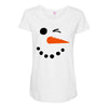 snowman face Maternity Scoop Neck T-shirt