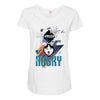who loves husky Maternity Scoop Neck T-shirt