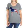 patriotic boxer Ladies Curvy T-Shirt