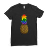 rainbow pineaplle Ladies Fitted T-Shirt