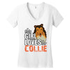 This Girl Loves Her Collie Women's V-Neck T-Shirt
