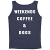 weekends coffe and dogs white back Tank Top