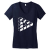 sheldon dreieck big bang theory triforce illusion 3d nerd fun usa Women's V-Neck T-Shirt
