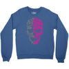 two coloured patterned skull   mens funny Crewneck Sweatshirt