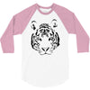 white tiger black print 3/4 Sleeve Shirt
