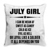 Super July Girl Throw Pillow