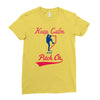keep calm and pitch on Ladies Fitted T-Shirt