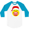 santa laughing smiley 3/4 Sleeve Shirt