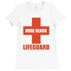 nude beach   lifeguard Ladies Fitted T-Shirt