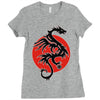 sun dragon with pearl   black red white Ladies Fitted T-Shirt