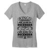 Real Kings Are Born On December 5 Women's V-Neck T-Shirt