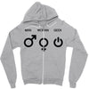 man woman geek symbols Zipper Hoodie