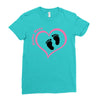 Baby Girl with Heart Any Name Customized Ladies Fitted T-Shirt