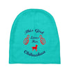 this girl love her chihuahua Baby Beanies