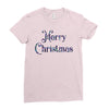 merry christmas colorful glitter Ladies Fitted T-Shirt