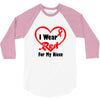 niece i wear a red heart ribbon 3/4 Sleeve Shirt