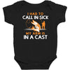 arm in cast Baby Bodysuit