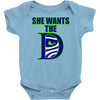 she wants the d seattle Baby Onesie