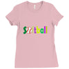 softball neon rhinestud Ladies Fitted T-Shirt