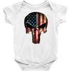 skull us flag Baby Onesie