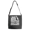 i make beer disappear! Adjustable Strap Totes