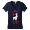 boxing llama Women's V-Neck T-Shirt