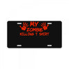 my zombie killing t shirt License Plate