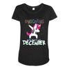 Born Unicorns-Born December Maternity Scoop Neck T-shirt
